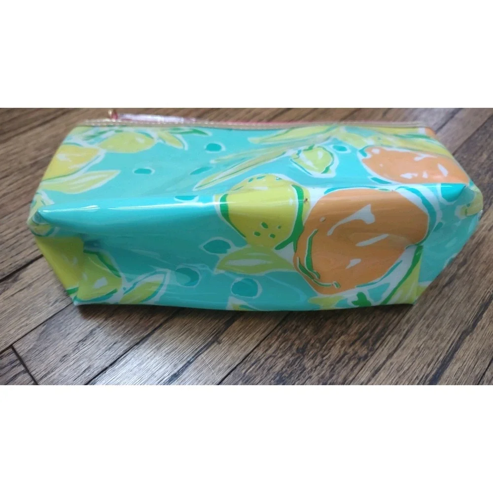 Lilly Pulitzer‎ for Estee Lauder Citrus Fruit Cosmetic Bag Teal Lemons NWOT